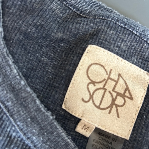 Chaser Vintage Heather Gray and Green Ribbed Shirt Set - Picture 2 of 5